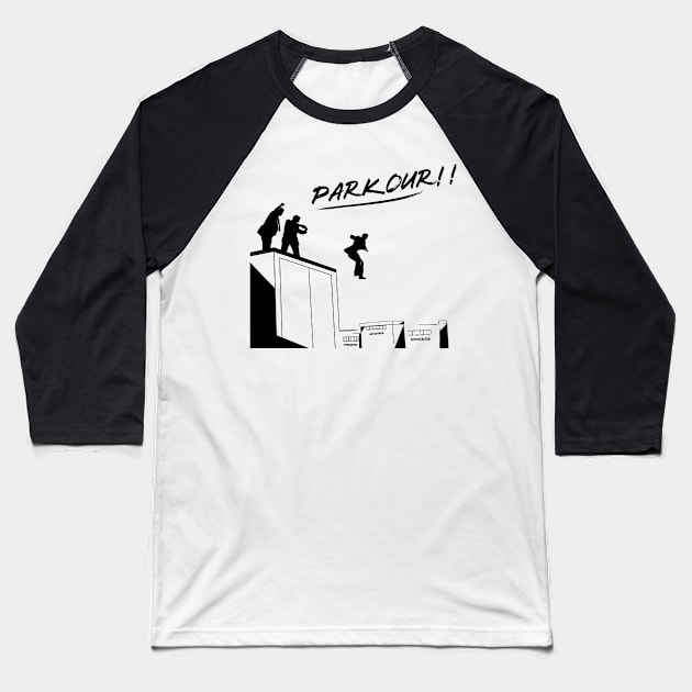 Office - Parkour Baseball T-Shirt by danonbentley